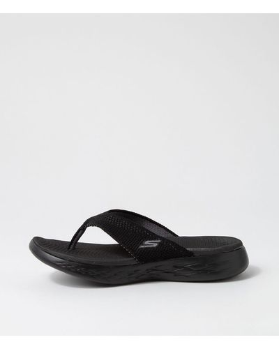 Skechers 140703 On The Go 600 Sk Black Grey Textile Black Grey Sandals