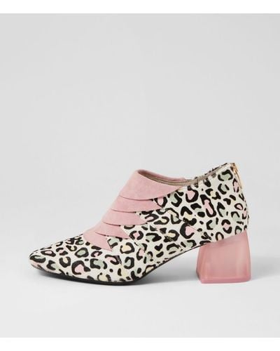 DJANGO & JULIETTE Martelle Dj Pastel Leopard Pink Pony Suede Pastel Leopard Pink Shoes - White