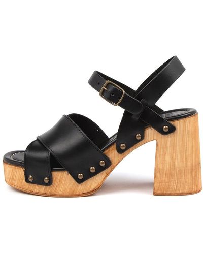 MOLLINI Combi Mo Leather Sandals - Black