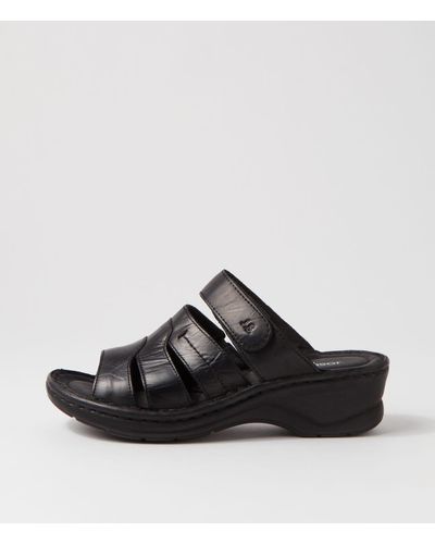Josef Seibel Catalonia 49 Js Leather Sandals - Black