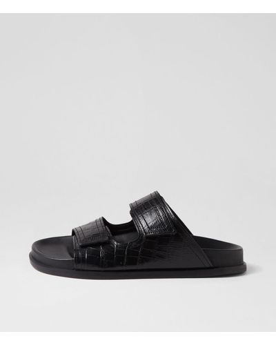 Sol Sana Shine Footbed Ss Leather Sandals - Black
