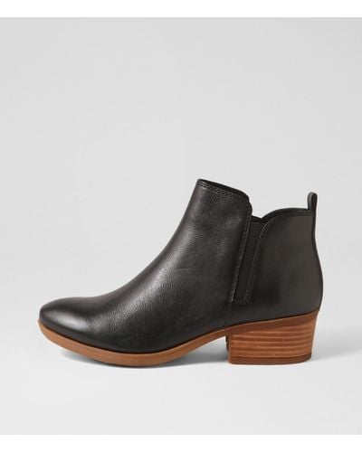 Diana Ferrari Zanie Df Black Natural Heel Leather Black Natural Heel Boots