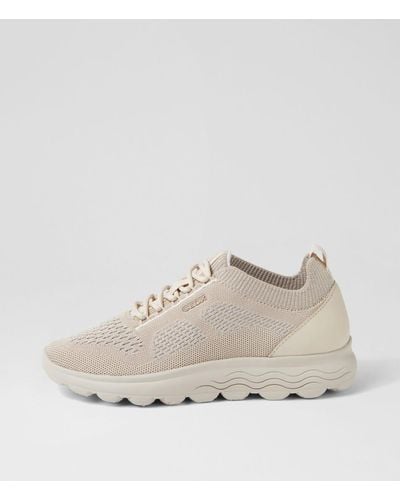 Geox D Spherica A 09 T Ge Knit Trainers - Natural
