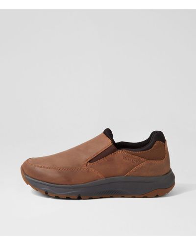 Florsheim Treadlite Slip Fl Crazyhorse Leather Shoes - Brown
