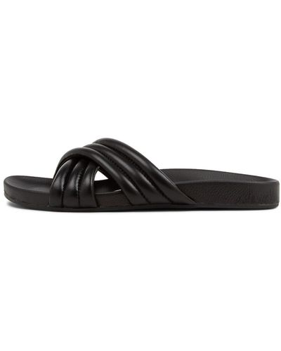 Rollie Tide Cross Padded Rl Leather Sandals - Black