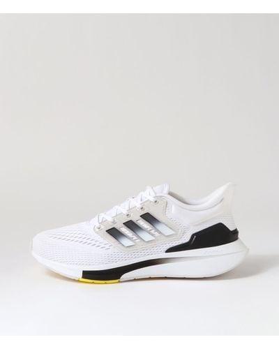 adidas Eq21 Run M Ad White Black Yellow Mesh White Black Yellow Trainers - Metallic