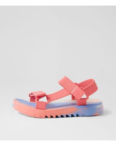 Melissa Flowing Papete My Pink Blue Fabric Pink Blue Sandals - Red