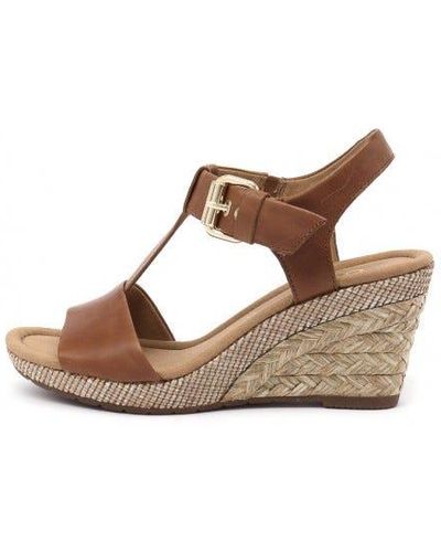 Gabor Pia Leather Sandals - Brown