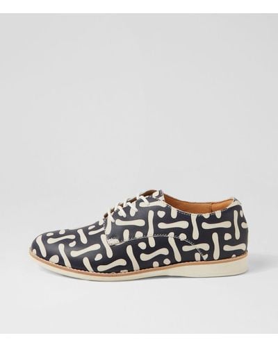 Rollie Derby Print X Leather Shoes - White