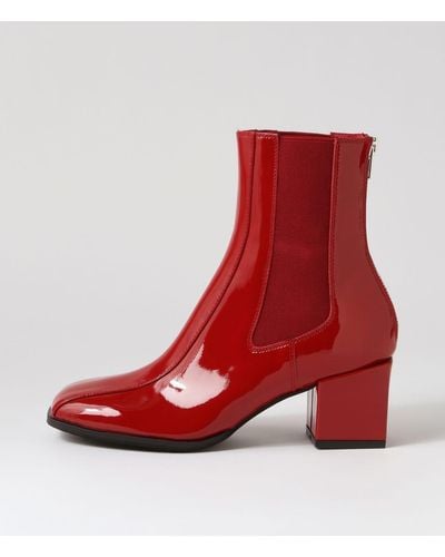 DJANGO & JULIETTE Werdy Dj Patent Leather Boots - Red