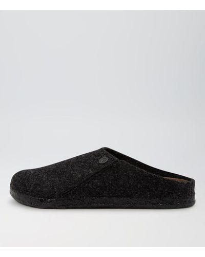 Birkenstock Zermatt Bk Wool Felt Sandals - Black