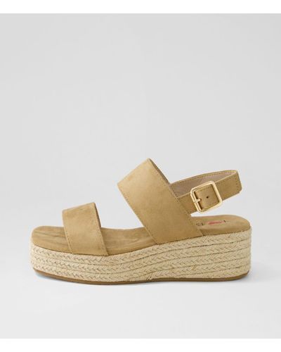 I LOVE BILLY Cissie Il Microsuede Sandals - Natural