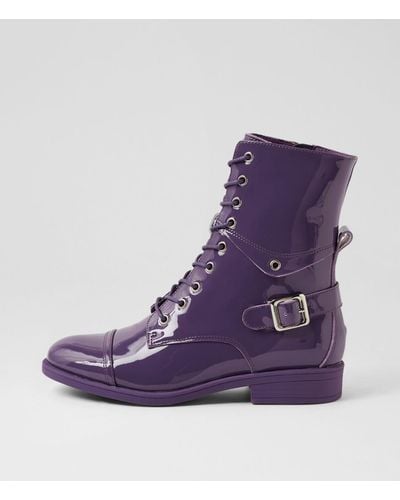 DJANGO & JULIETTE Mekhi Purple Purple Sole Patent Leather Purple Purple Sole Boots