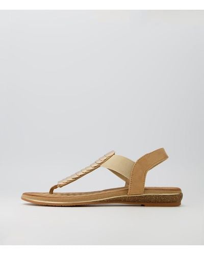 LAGUNA QUAYS Splendid Lq Microsuede Sandals - Metallic