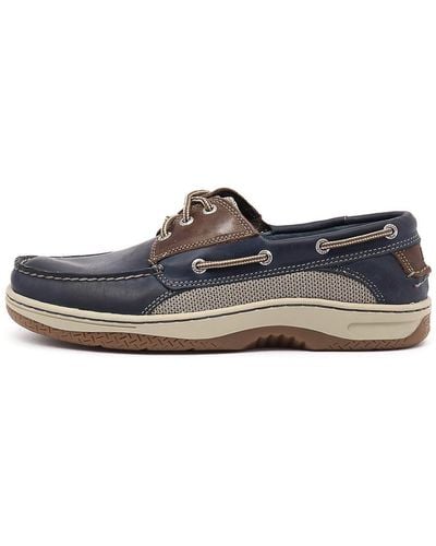 Sperry Top-Sider Billfish 3 Eye Navy Brown Leather Navy Brown Shoes - Blue