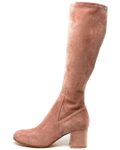 I LOVE BILLY Neolas Stretch Microsuede Boots - Pink
