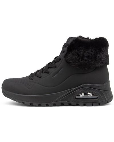Skechers 167274 Uno rugged Fall Air Sk Black Black Faux Fur Black Black Boots