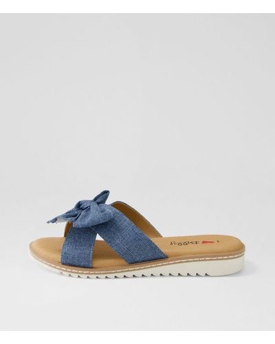 I LOVE BILLY Floren Il Linen Sandals - Blue