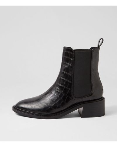 Sol Sana Chelsea Ss Croc Leather Boots - Black