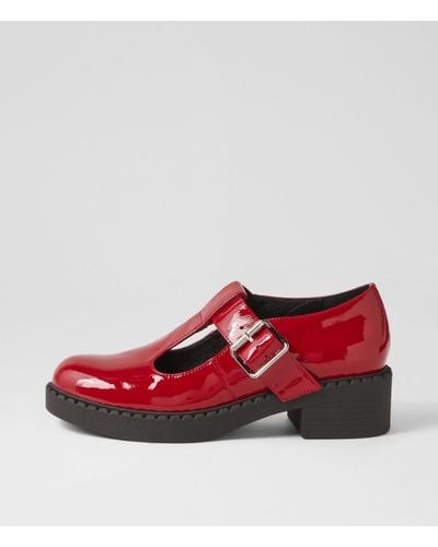 DJANGO & JULIETTE Xenney Dj Dk Red Black Sole Patent Leather Dk Red Black Sole Shoes