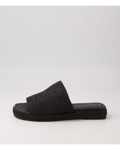 DJANGO & JULIETTE Sameh Dj Woven Syn Raffia Sandals - Black