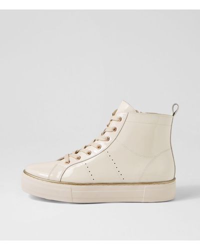DJANGO & JULIETTE Fissio Dj Ivory Ivory Sole Patent Leather Ivory Ivory Sole Trainers - Natural
