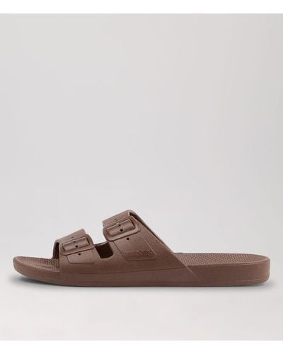FREEDOM MOSES Slides M Fm Smooth Sandals - Brown