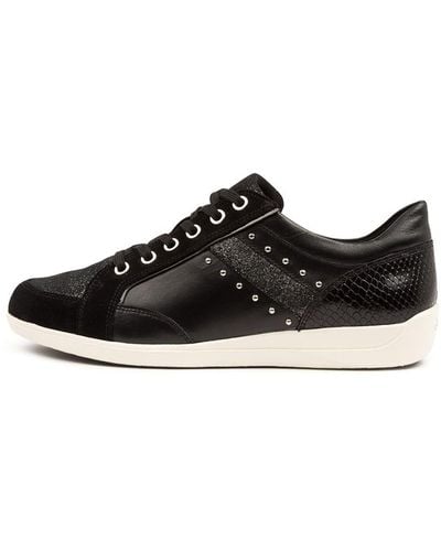 Geox D Myria H Ge Leather Trainers - Black