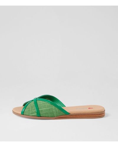 I LOVE BILLY Othele Il Green Green Patent Pu Fabric Green Green Sandals