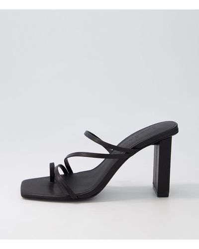 Sol Sana Theo High Heel Ss Leather Sandals - Black