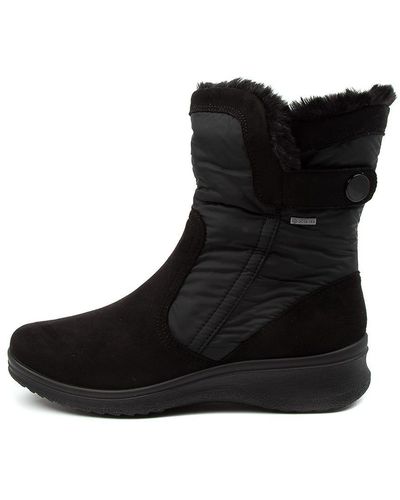 Ara Munchen 03 Ar Waterproof Fabric Boots - Black