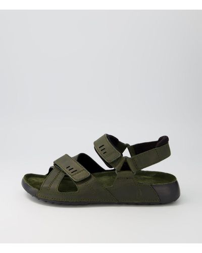 Hush Puppies Hems Hp Oil Leather Sandals - Green