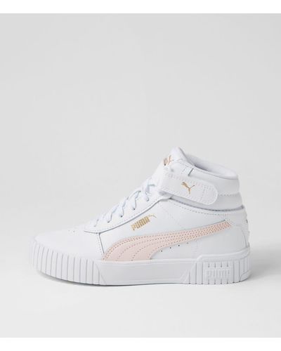 PUMA 385851 Carina 2.0 Mid Pm White Frosty Pink Gold Trainers