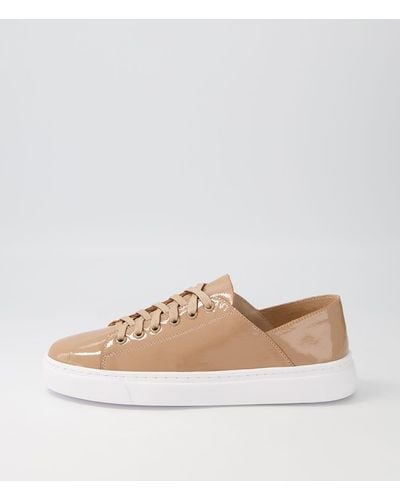 MOLLINI Oskher Patent Leather Trainers - Natural