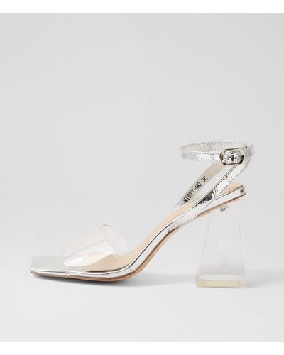 MOLLINI Mistt Mo Clear Silver Vinylite Leather Clear Silver Sandals - Natural