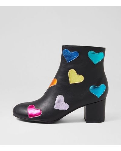 I LOVE BILLY Kiss Il Black Rainbow Smooth Black Rainbow Boots - Blue