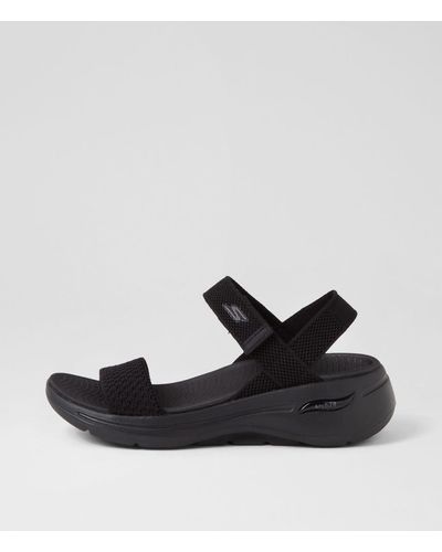 Skechers 140264 Go Walk Af Sandal P Sk Black Black Textile Black Black Sandals
