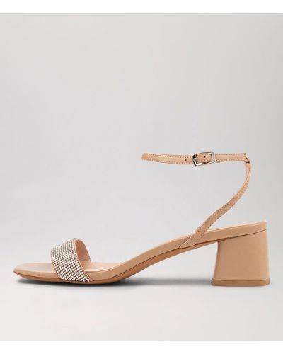 Diana Ferrari Jazze Df Clear Nude Jewels Leather Clear Nude Sandals - Natural