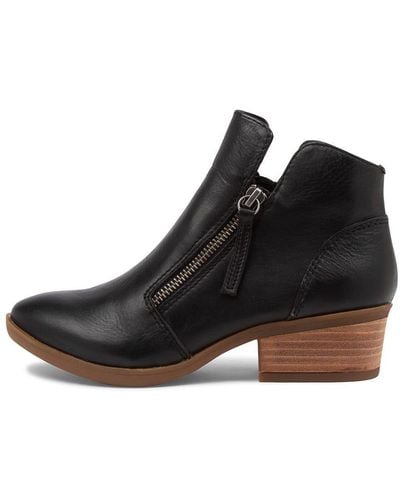 Diana Ferrari Zalen Df Black Natural Heel Leather Black Natural Heel Boots