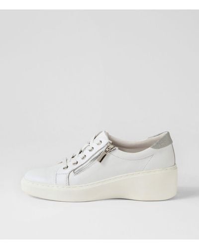 Diana Ferrari Storms Df White Silver Leather Suede White Silver Shoes