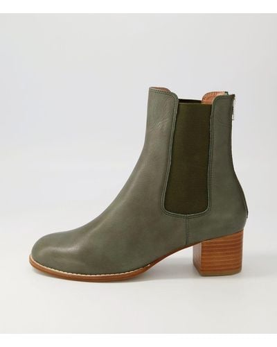 Diana Ferrari Blues Df Forest Natural Heel Leather Forest Natural Heel Boots - Green