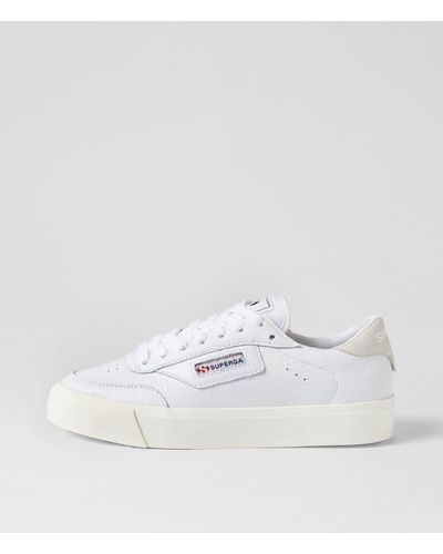 Superga 3843 Court S9 Leather Trainers - White