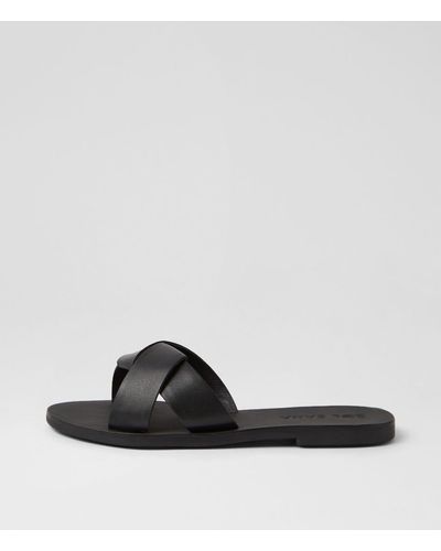 Sol Sana Sterling Slide Ss Leather Sandals - Black