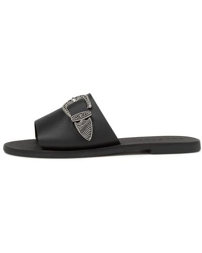 Sol Sana Anastasia Slide Ss Leather Sandals - Black