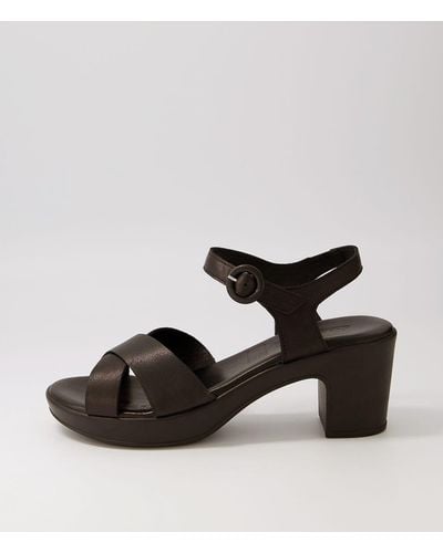 Diana Ferrari Baha2 Df Black Black Heel Leather Black Black Heel Sandals