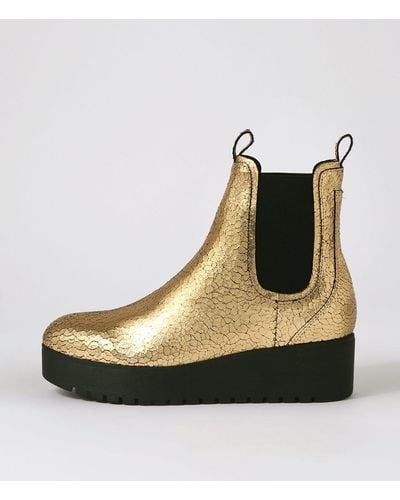 DJANGO & JULIETTE Kairos Dj Old Gold Black Sole Crackle Leather Old Gold Black Sole Boots - Metallic