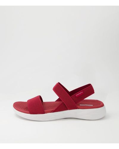 Skechers 15312 On The Go 600 F Sk Red White Elastic Red White Sandals