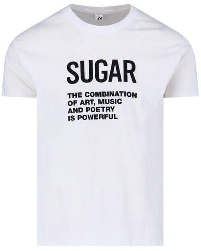 Sugar T-Shirt "#Artmusicandpoetry" - Bianco