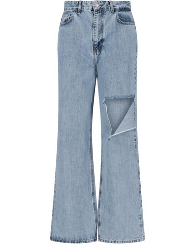 ROKH Destroyed Detail Jeans - Blue
