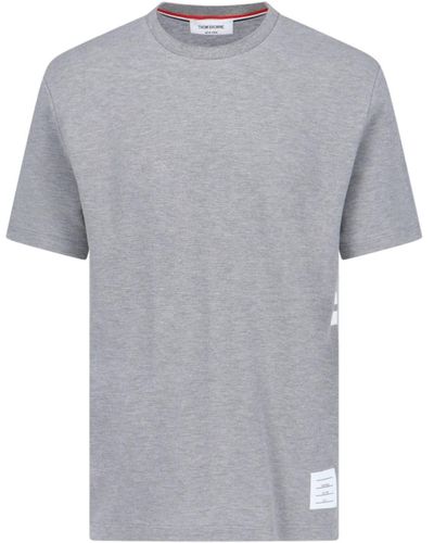 Thom Browne T-Shirt Dettaglio "4-Bar" - Grigio